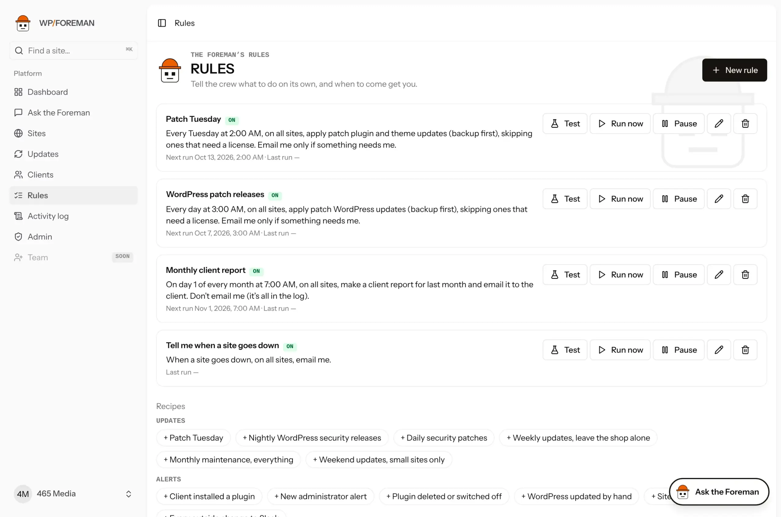 The Rules page